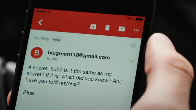 Email from Blue on Simon's phone