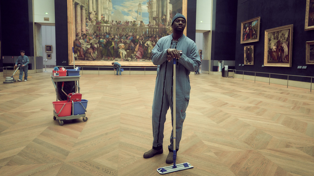 Assane Diop in the Louvre