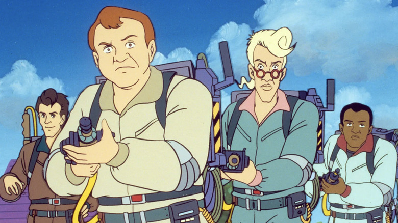 The Real Ghostbusters prepare their proton packs