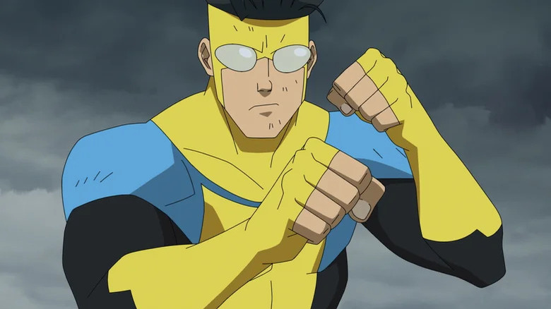 Invincible with his fists up