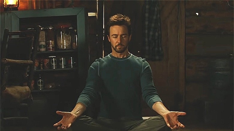 Edward Norton as Bruce Banner meditating