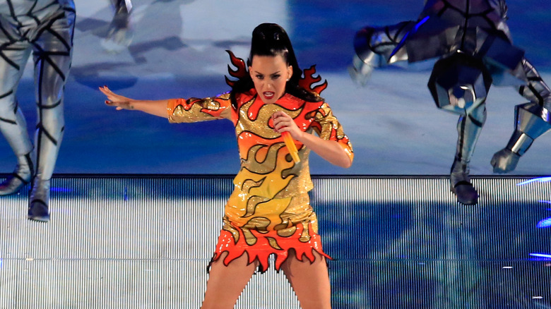 Katy Perry sings onstage