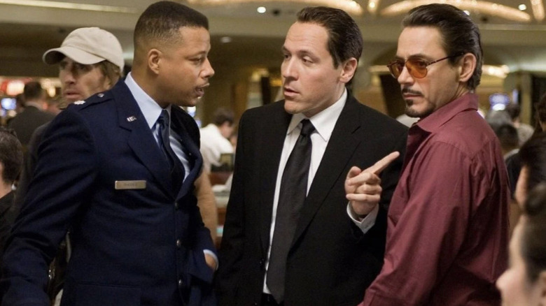 Terrence Howard, Jon Favreau and Robert Downey Jr.