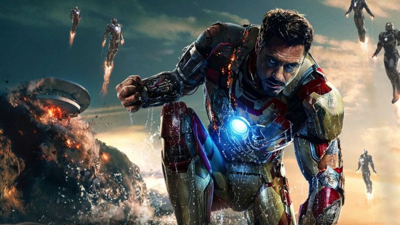Tony Stark as Iron Man in promotional art for Iron Man 3