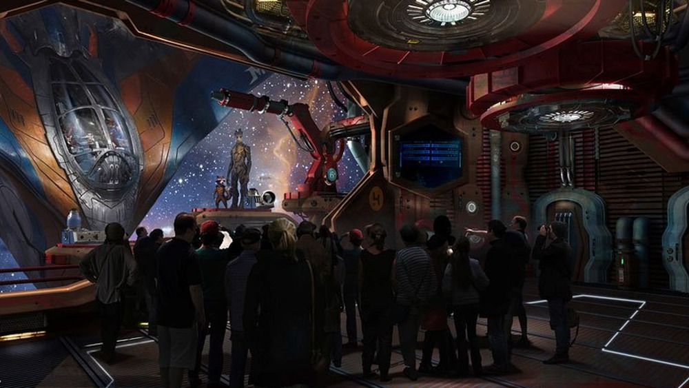 Concept art of the Guardians of the Galaxy: Cosmic Rewind's Galaxarium