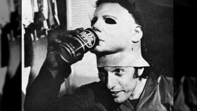 Nick Castle as Michael Myers on Halloween set