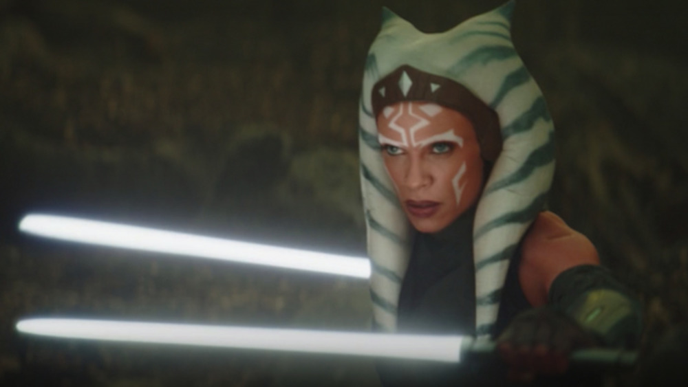 Ahsoka Tano holding her lightsabers