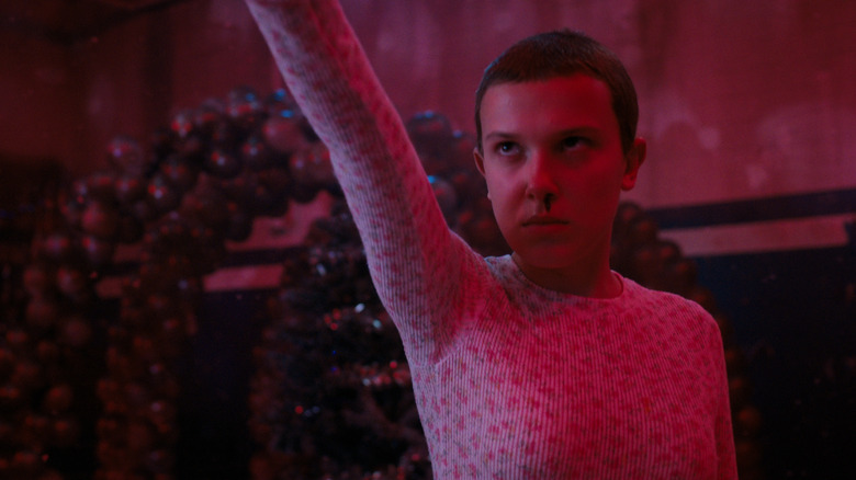 Eleven in Stranger Things with bloody nose