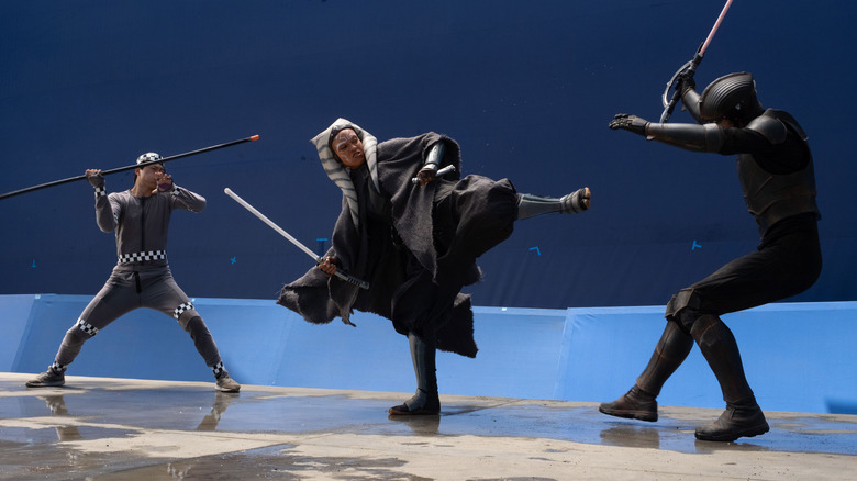 Rosario Dawson training as Ahsoka