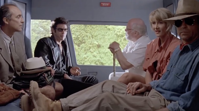 Inside the helicopter in Jurassic Park