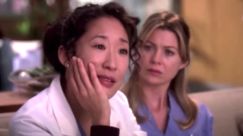 Cristina Yang leaning on hand