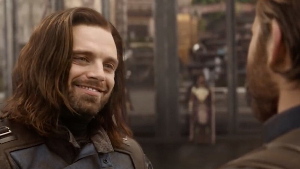 Sebastian Stan Bucky Barnes smiling