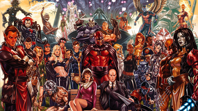 X-Men characters in a group facing forward