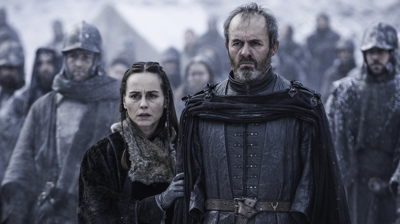 Stannis and Selyse watch Shireen burn