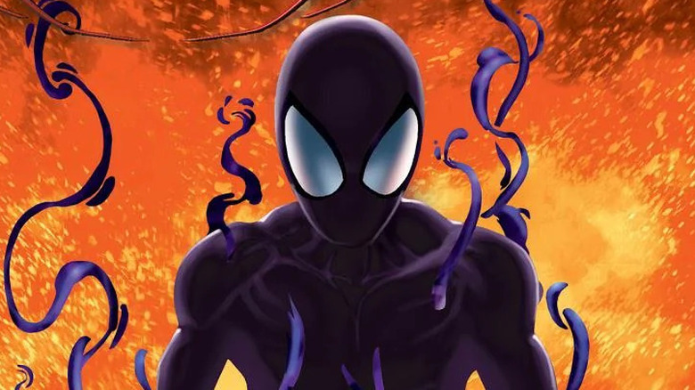 Ultimate Spider-Man being overwhelmed by the symbiote