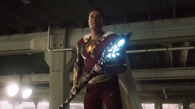 Shazam wields the staff