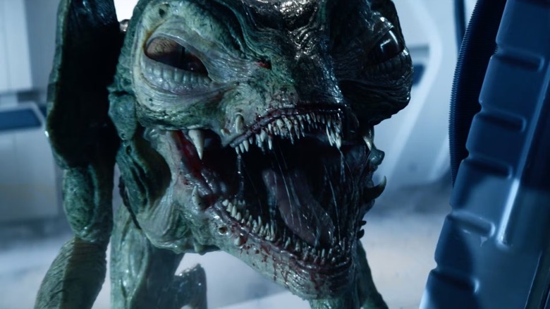 A Gorn with its mouth open