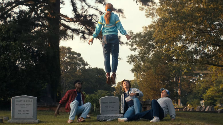 Max levitating in graveyard