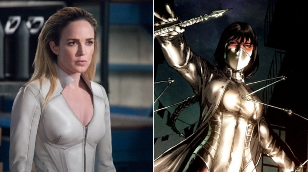 Split image of Sara Lance and White Canary