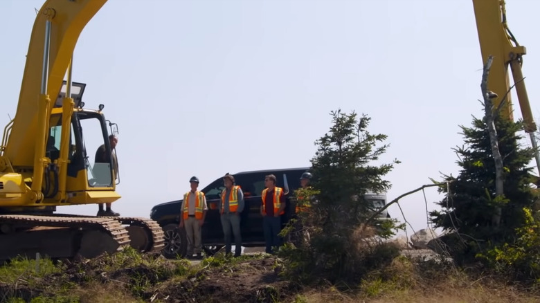 An excavator preparing to dig