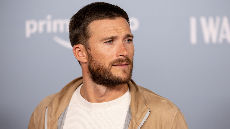 Scott Eastwood wearing hoodie