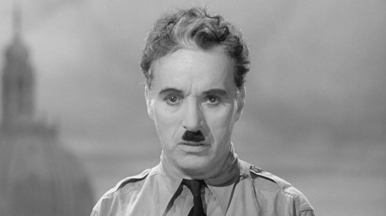 Charlie Chaplin addresses audience