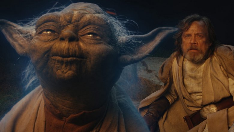 Yoda and Luke in The Last Jedi