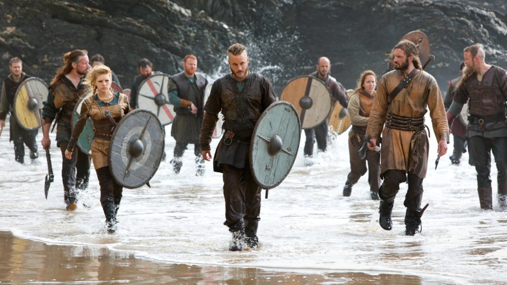 The Viking raiding party led by Travis Fimmel's Ragnar Lothbrok on Vikings