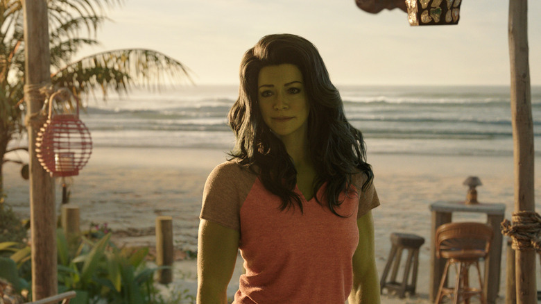 She-Hulk in front of ocean