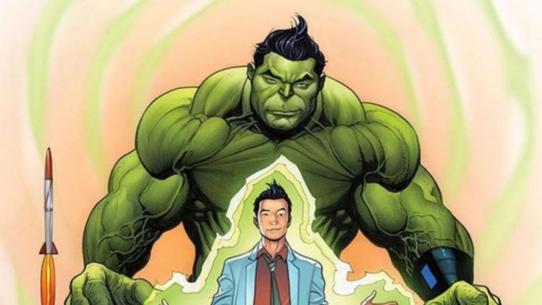 Amadeus Cho transforming into the Totally Awesome Hulk