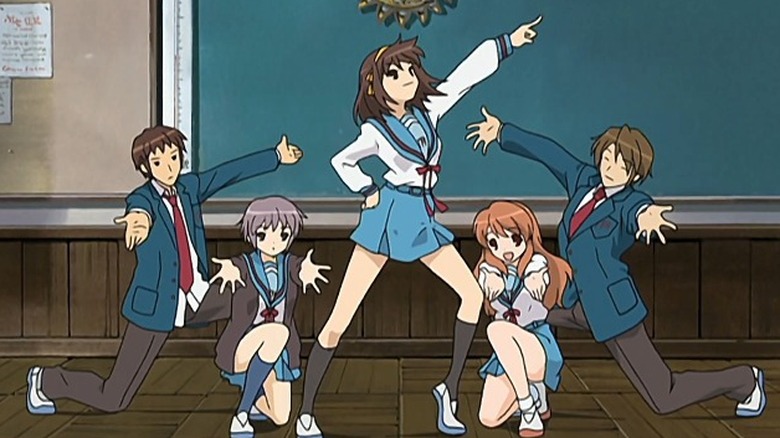 Haruhi and friends dancing