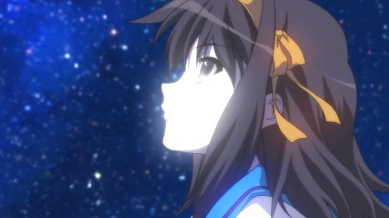 Haruhi looking at the stars