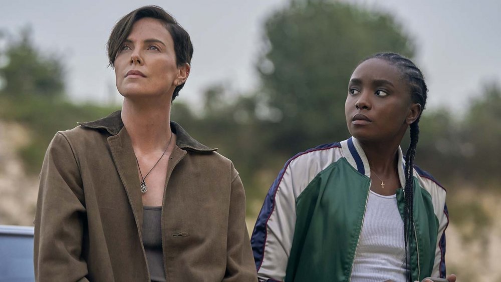 Charlize Theron and Kiki Layne as Andy and Nile in The Old Guard