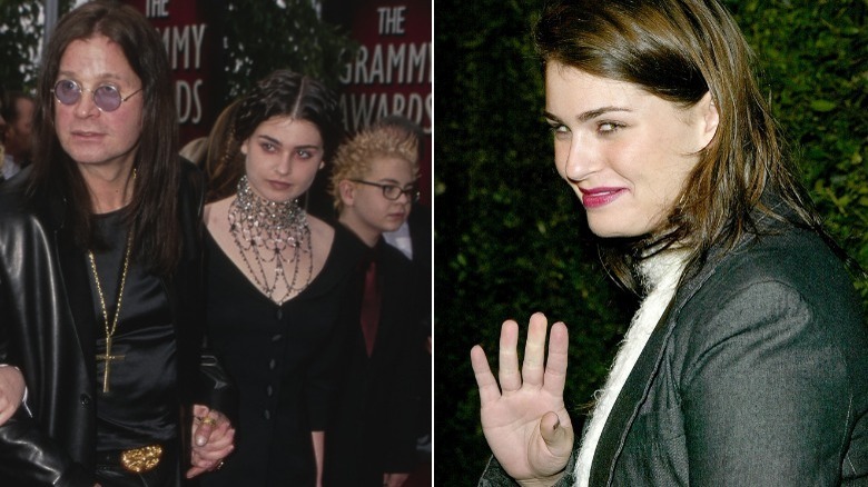 Aimee with Ozzy and Jack (left); Aimee Osbourne (right)