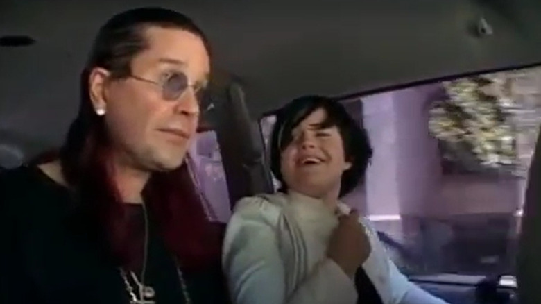 Ozzy and Kelly in car