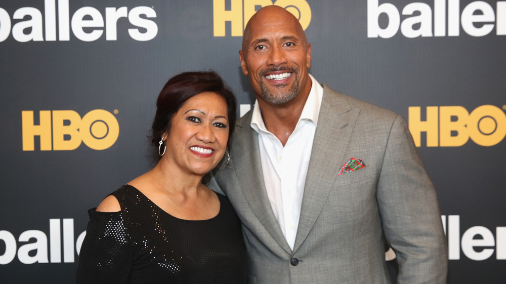 Dwayne Johnson with his mom