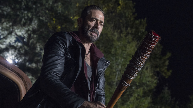 Negan looks at Lucille