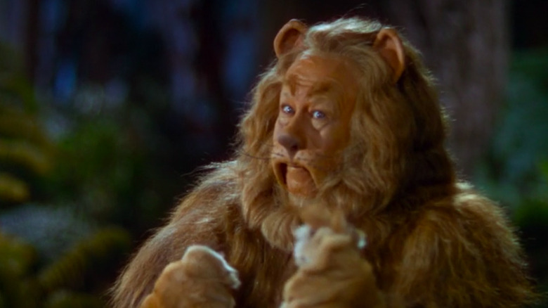 The Cowardly Lion looking tough