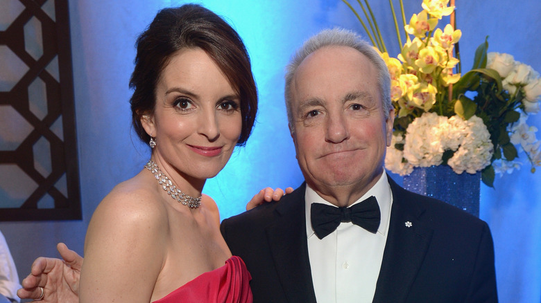 Tina Fey smiling with Lorne Michaels