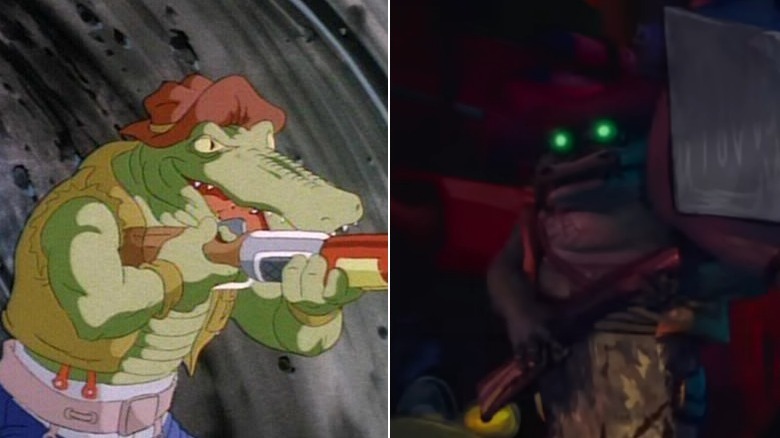 Leatherhead as 1987 cartoon and 2023 CG-animated