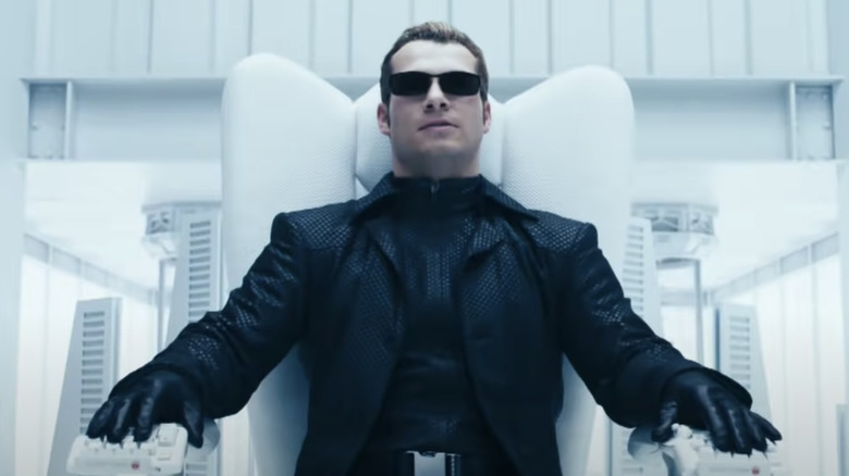 Albert Wesker sitting on white chair