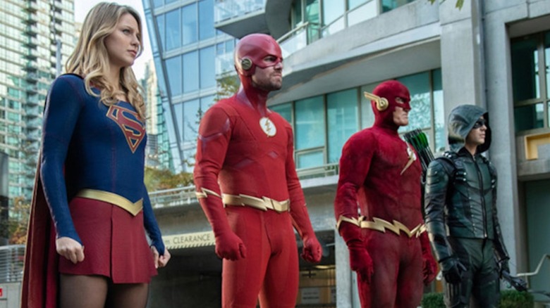 Supergirl, Green Arrow and two Flashes gathered for the Arrowverse Elseworlds crossover event