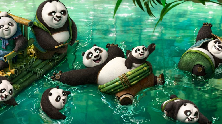 Po swimming with pandas in Kung Fu Panda 3