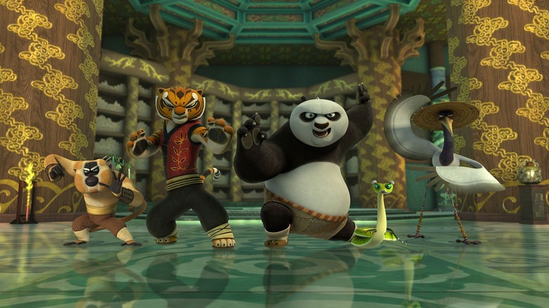 The Furious Five striking a pose in Kung Fu Panda: Legends of Awesomeness