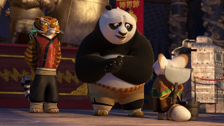 Po appearing nervous in Kung Fu Panda: Secrets of the Masters