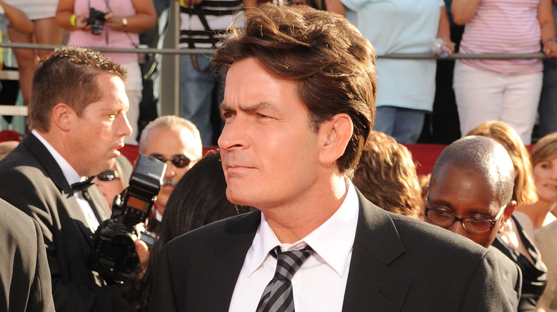 Charlie Sheen arrives at Emmys