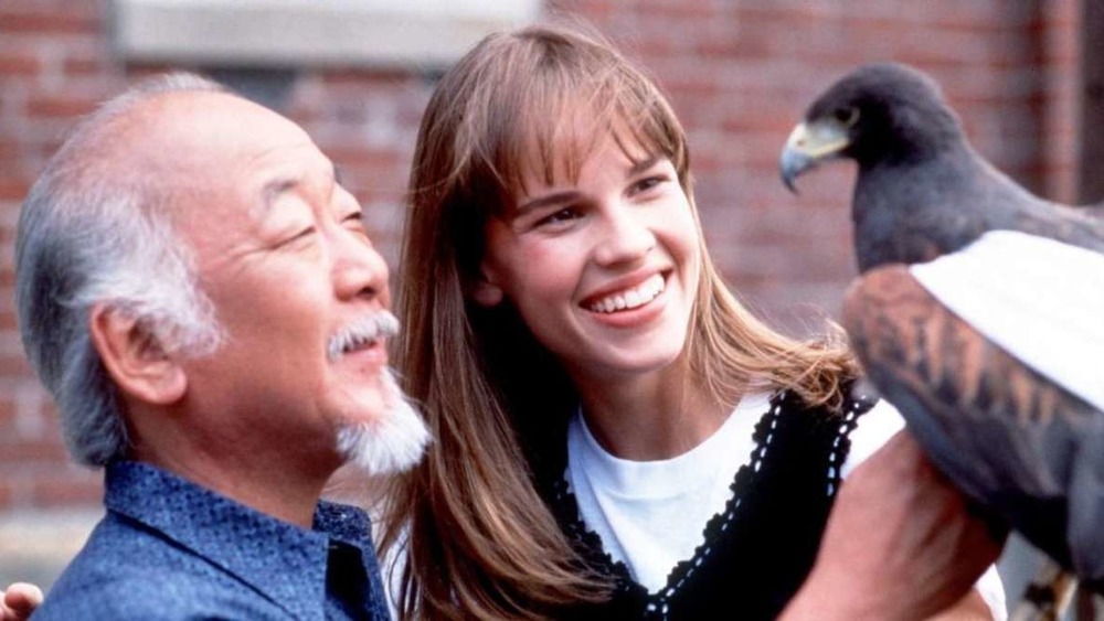 Mr. Miyagi and Julie Pierce with friend