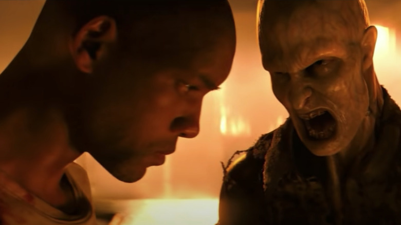 Will Smith and Darkseeker in I Am Legend