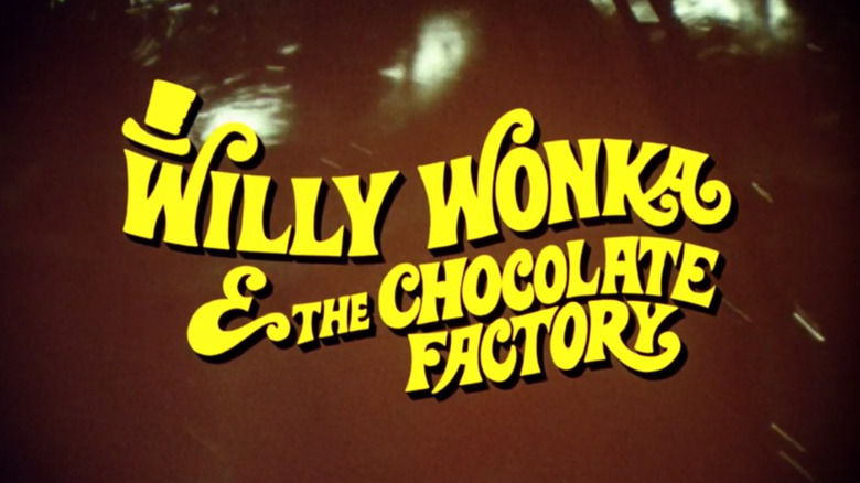 the words "Willy Wonka & the Chocolate Factory" appear over molten chocolate