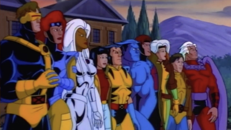 The X-Men standing together in their uniforms